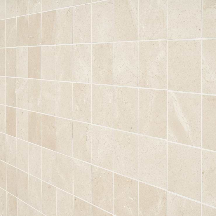 Crema Marfil Beige 3x3 Honed Mosaic Tile