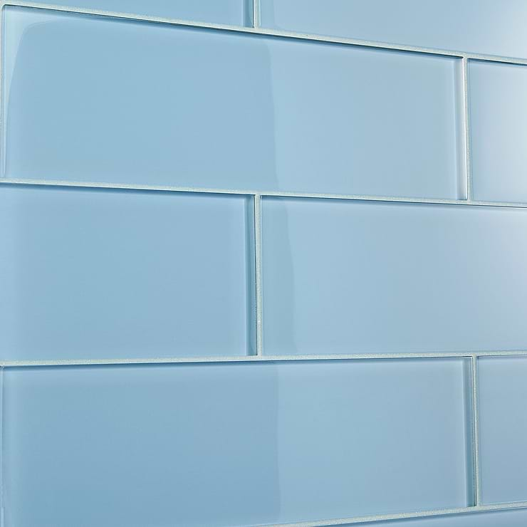 Loft Blue Gray 4x12 Polished Glass Tile