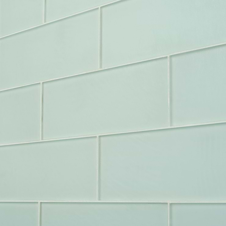 Loft Seafoam Green 4x12 Frosted Glass Subway Tile