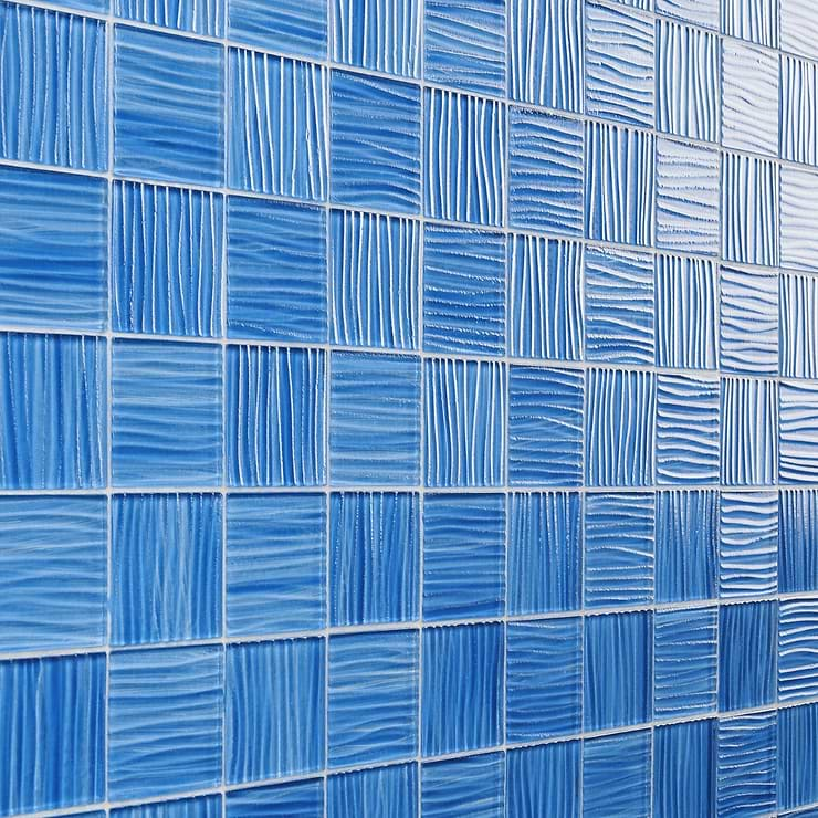 Bimini Azure 3x3 Polished Glass Mosaic