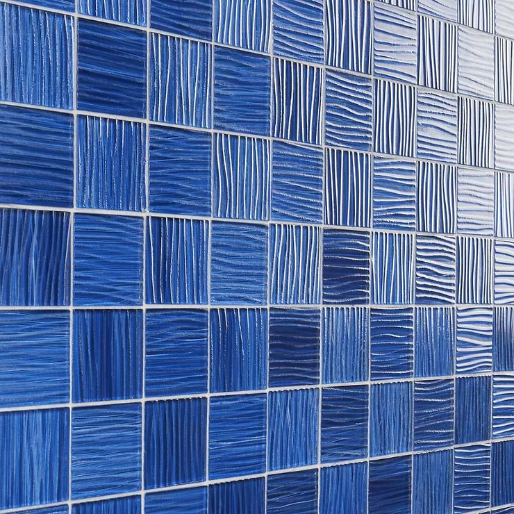 Bimini Cobalt 3x3 Polished Glass Mosaic