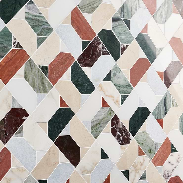 Isobel Tuscany Multicolor Polished Marble Luxury Mosaic Tile