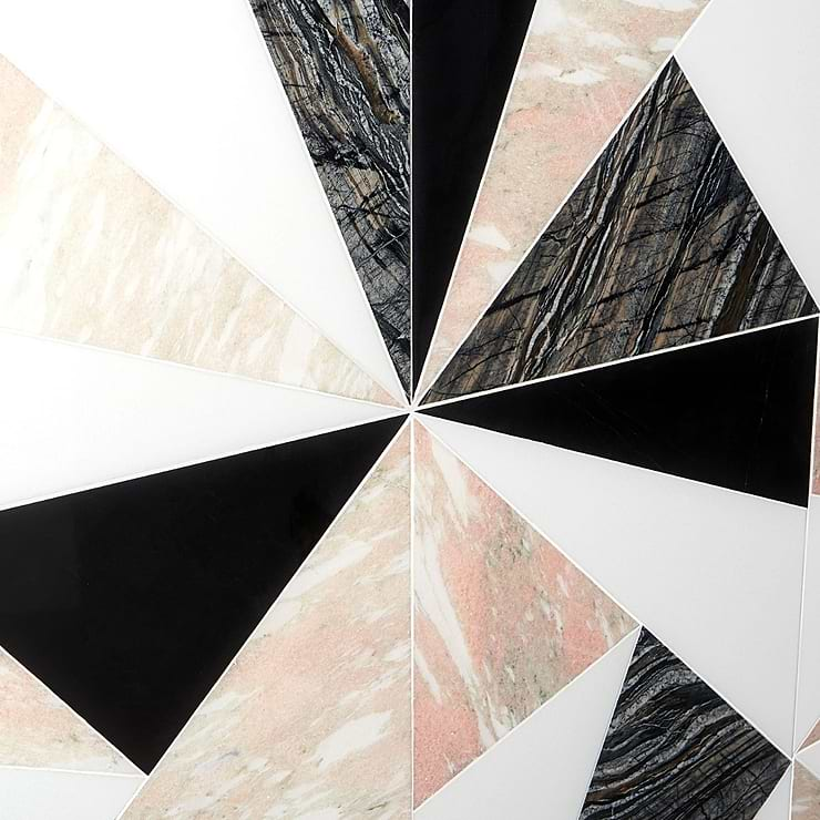 Jagger Rose 12x24 Polished Marble Tile- Pink and Black and White