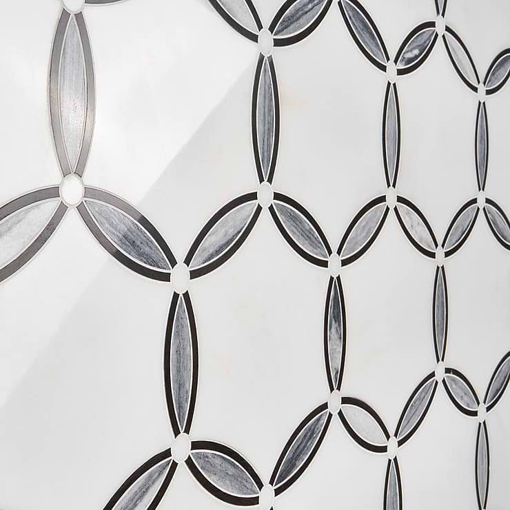 Celine Bianco White Polished Marble Mosaic Tile