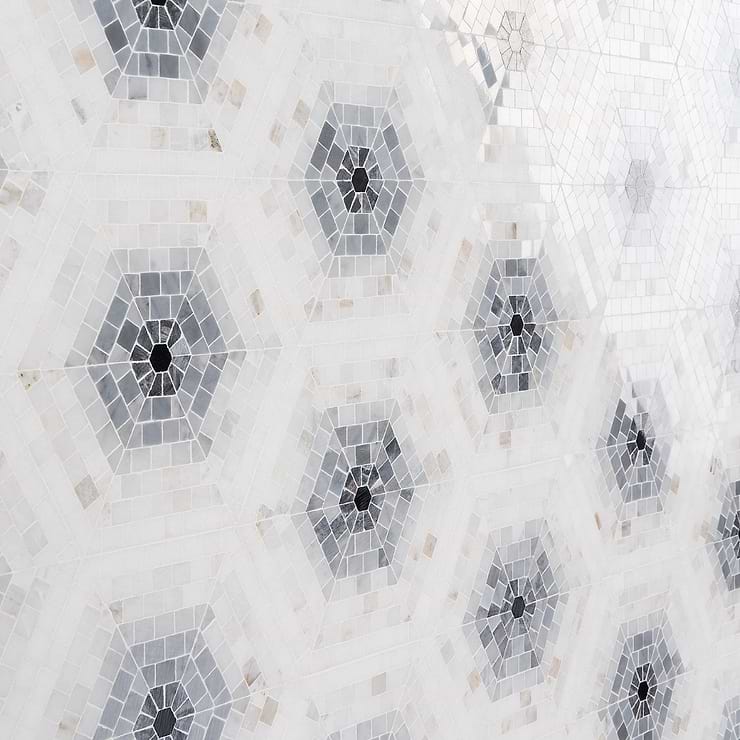Ako Grigio Gray 6" Hexagon Marble Micro Mosaic Tile