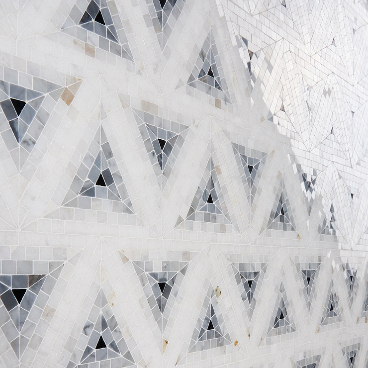 Ako Grigio Gray 5" Triangle Marble Micro Mosaic Tile