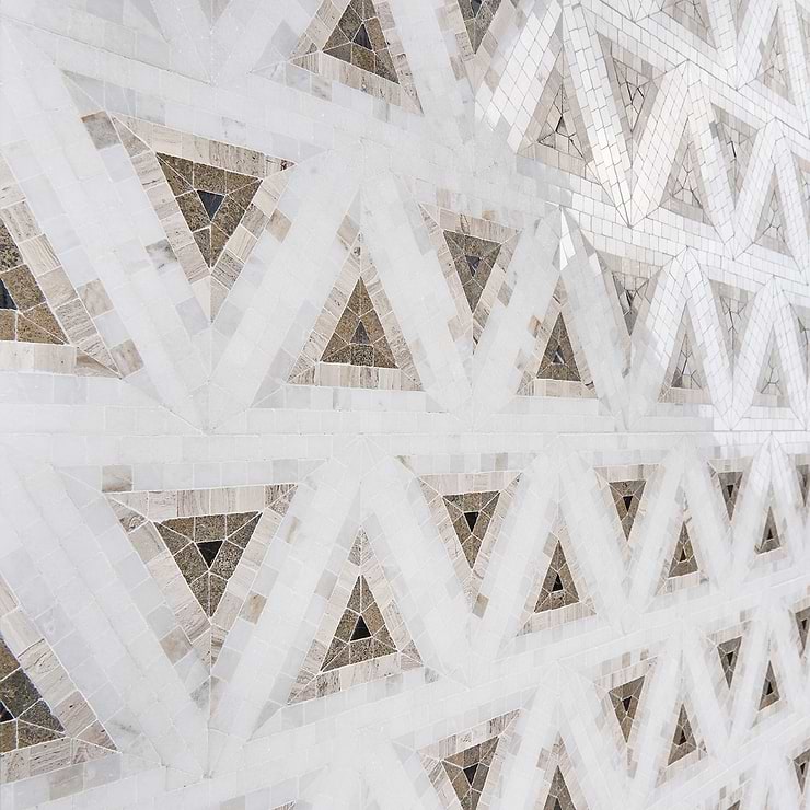 Ako Saint Laurent Brown 5" Triangle Marble Micro Mosaic Tile