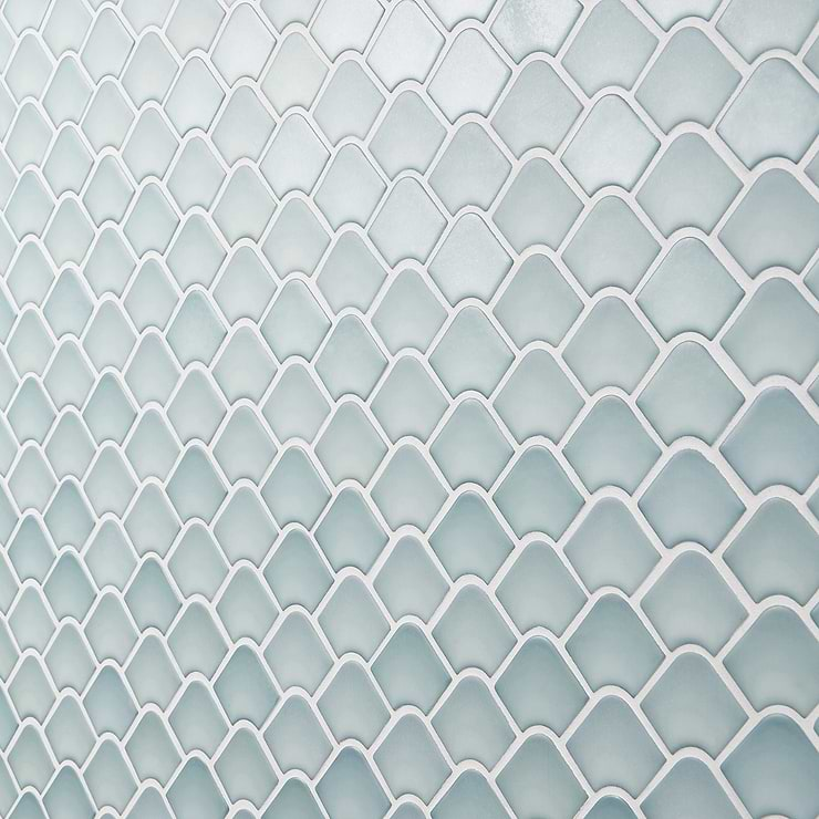 Suki Blue 2x3 Fishscale Matte Glass Mosaic Tile