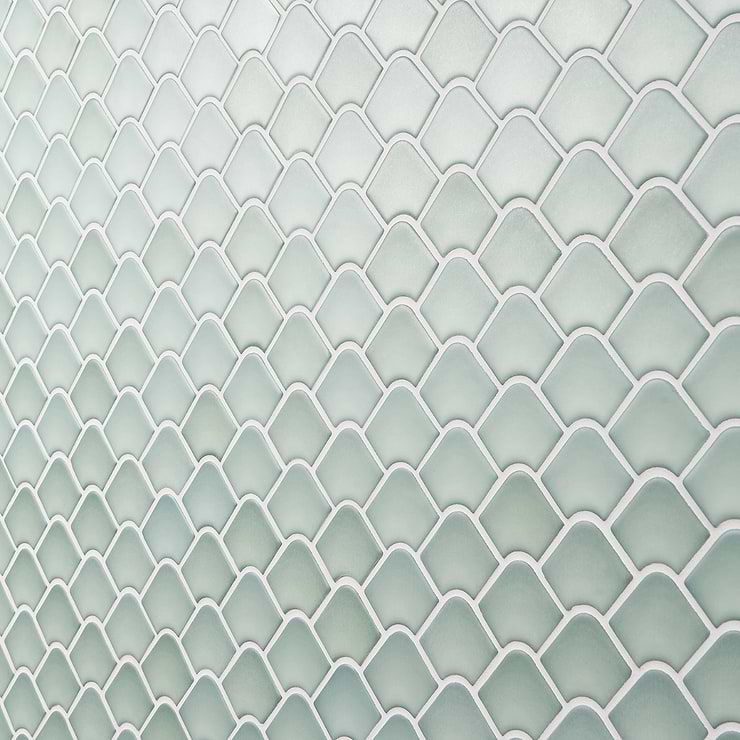 Suki Green 2x3 Fishscale Matte Glass Mosaic Tile