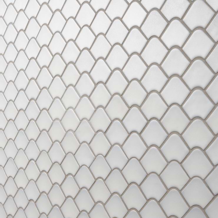 Suki Gray 2x3 Fishscale Matte Glass Mosaic Tile