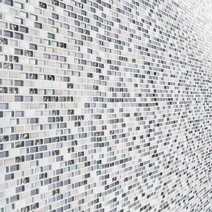 Paragon Moon Jewel Multicolor Mini Brick Marble & Glass Mosaic Tile