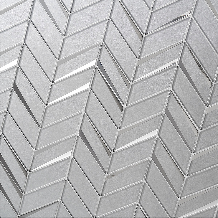 Kasol Milano Gray 2x4 Mirrored Glass Polished Mosaic Tile