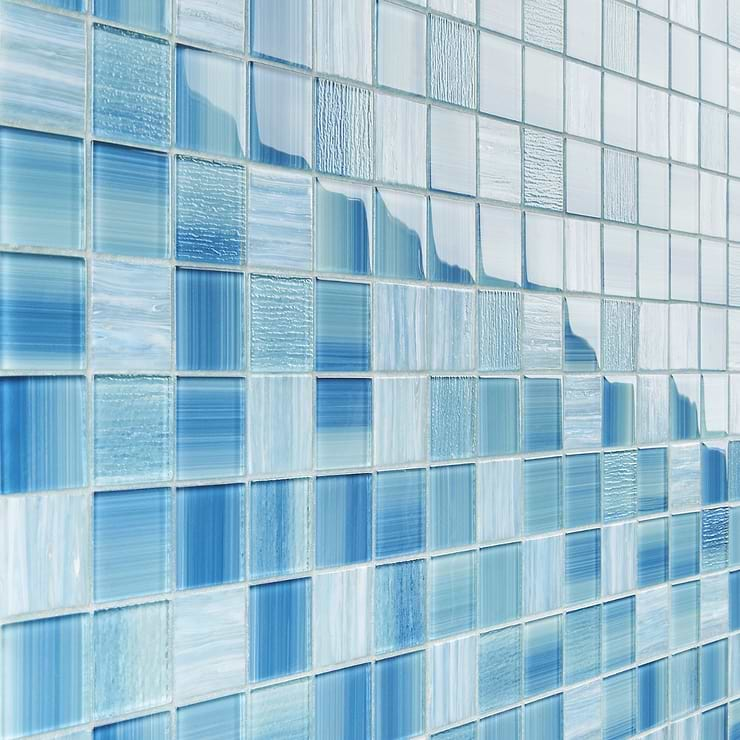 Marley Sea Blue 2x2 Polished Glass Mosaic