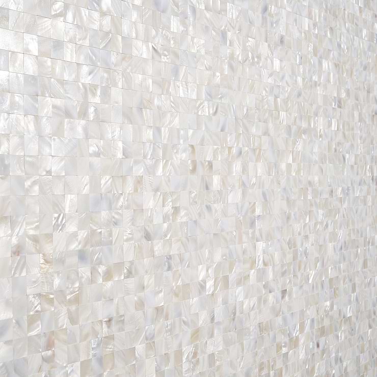 Mother of Pearl LPS Beige Small Squares Seamless Peel & Stick Self Adhesive Polished Pearl Shell Mosaic Tile