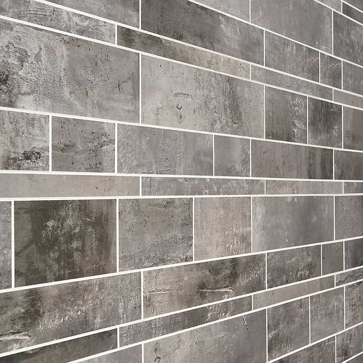 Railroad LPS Dark Gray Solid Core Peel & Stick Self Adhesive Concrete Look Matte Mosaic Tile