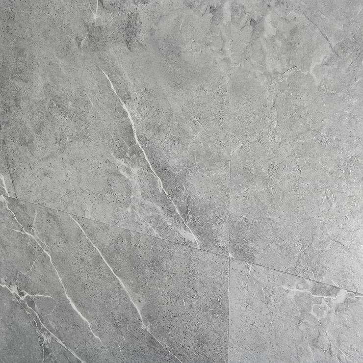 Katone Chauny Marble Medium Gray 18x36 Glue Down Luxury Vinyl Tile