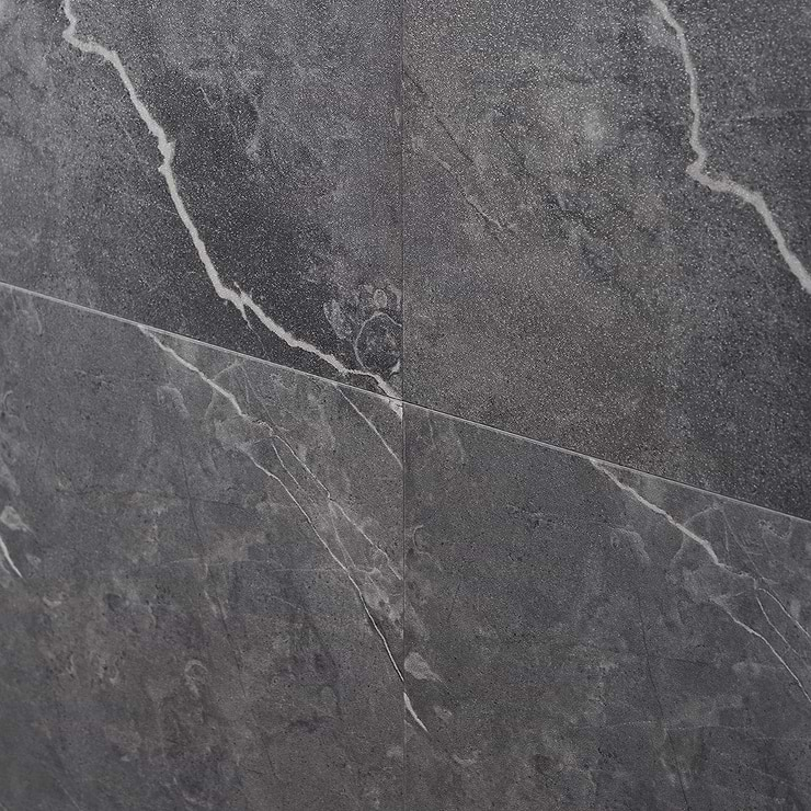 Optoro Chauny Marble Dark Gray 28mil Wear Layer Rigid Core Click 12x24 Luxury Vinyl Tile