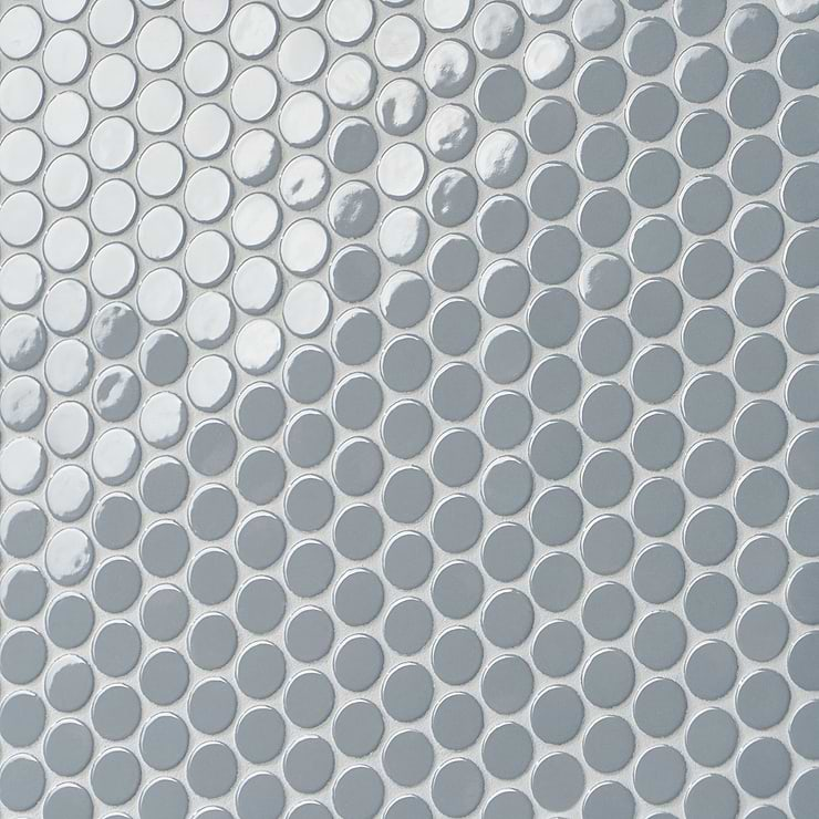 Paradise Sky Blue 1" Penny Round Polished Porcelain Mosaic