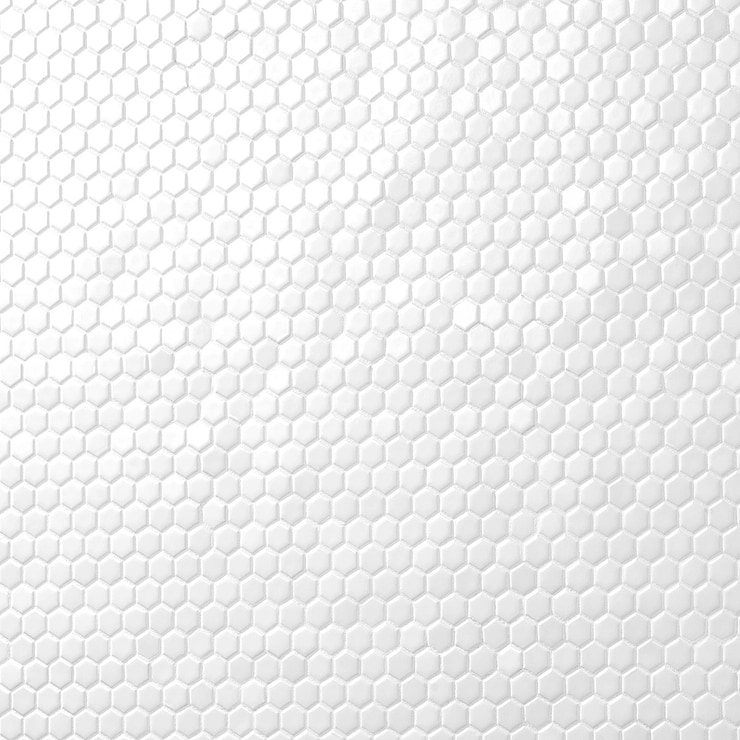 Eden White 1" Hexagon Matte Porcelain Mosaic