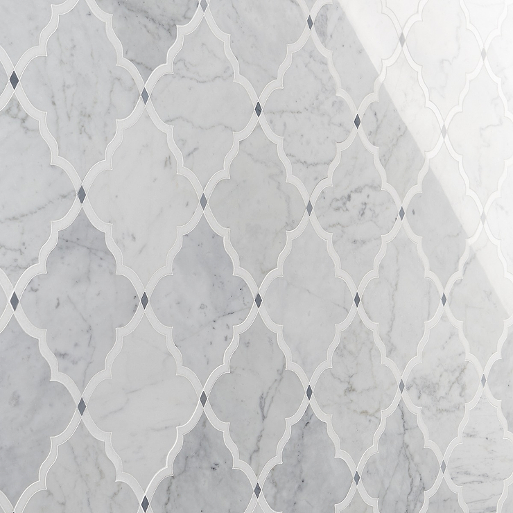 Vanguard White & Gray Polished Marble Tile