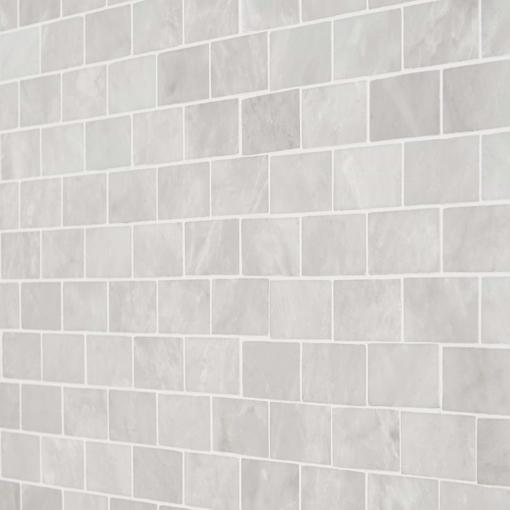 Ice Gray 1x2 Honed Marble Mosaic