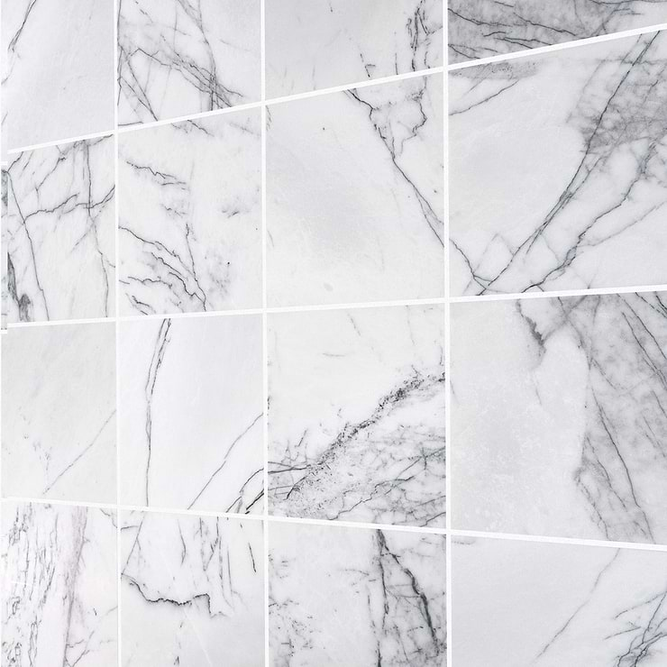 Lilac White 12x12 Honed Marble Tile