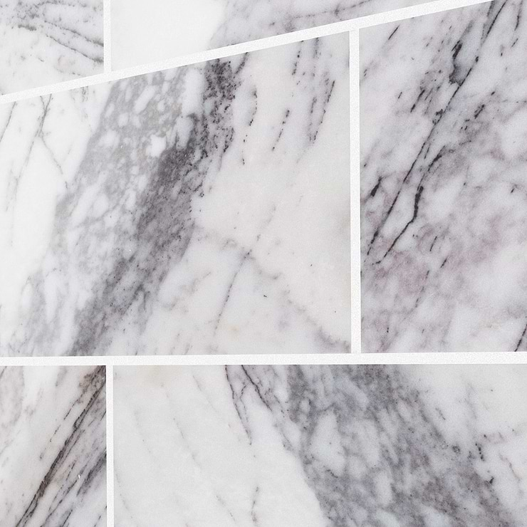 Lilac White 6x12 Polished Marble Tile