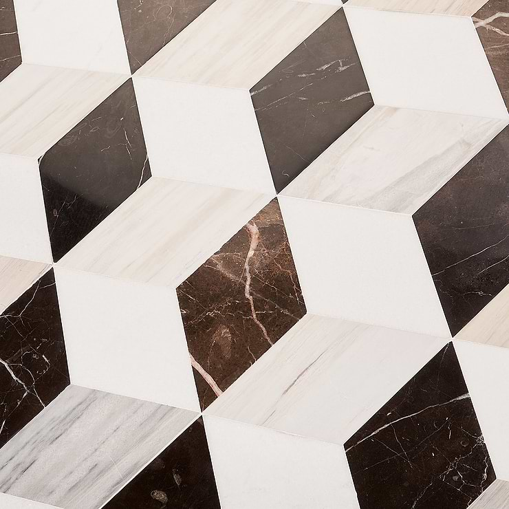 Havasar Sabbia 8x9 Polished Marble Mosaic Tile