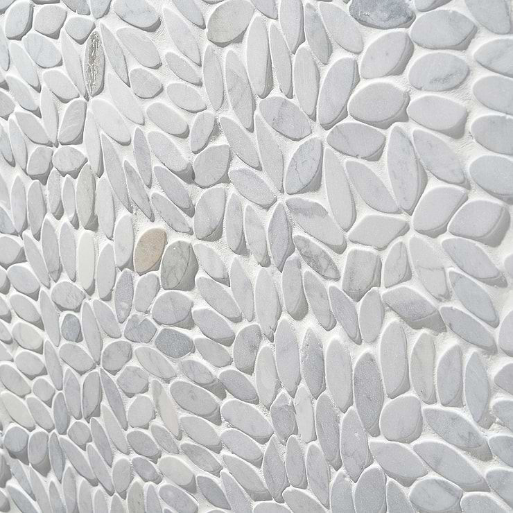 Nature Flower Carrara Marble Honed Mosaic Tile