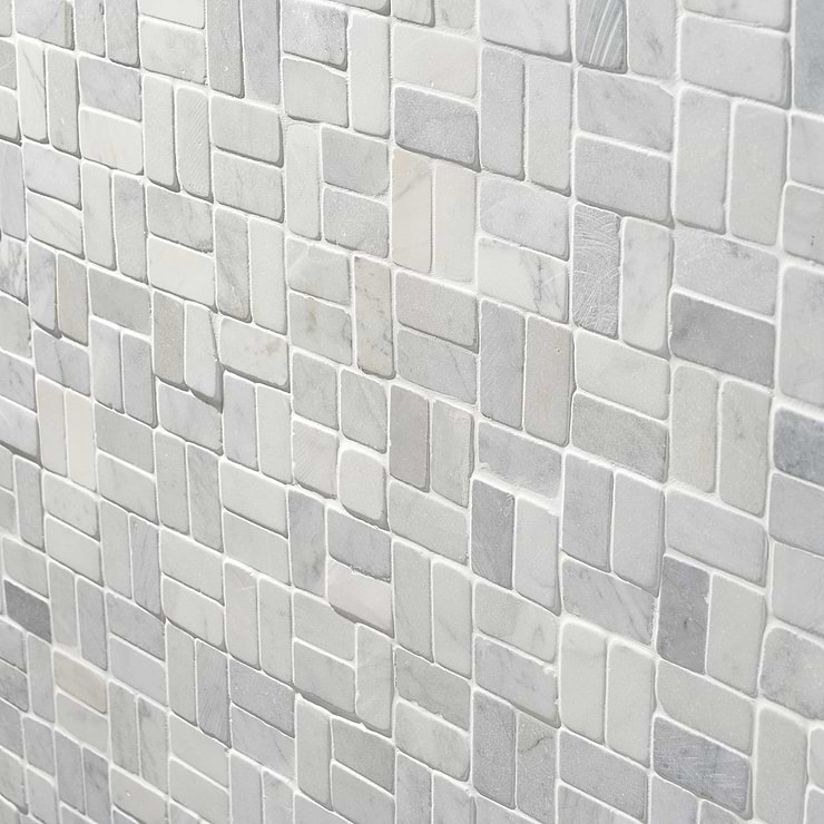 Nature Antique Carrara Marble Honed Mosaic Tile