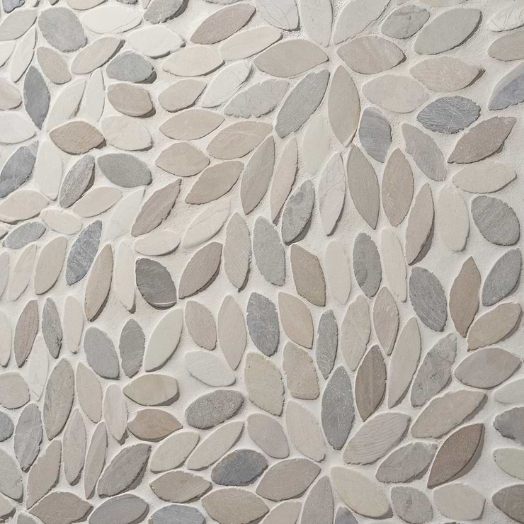 Nature Flower Lombok Beige Pebble Honed Mosaic Tile