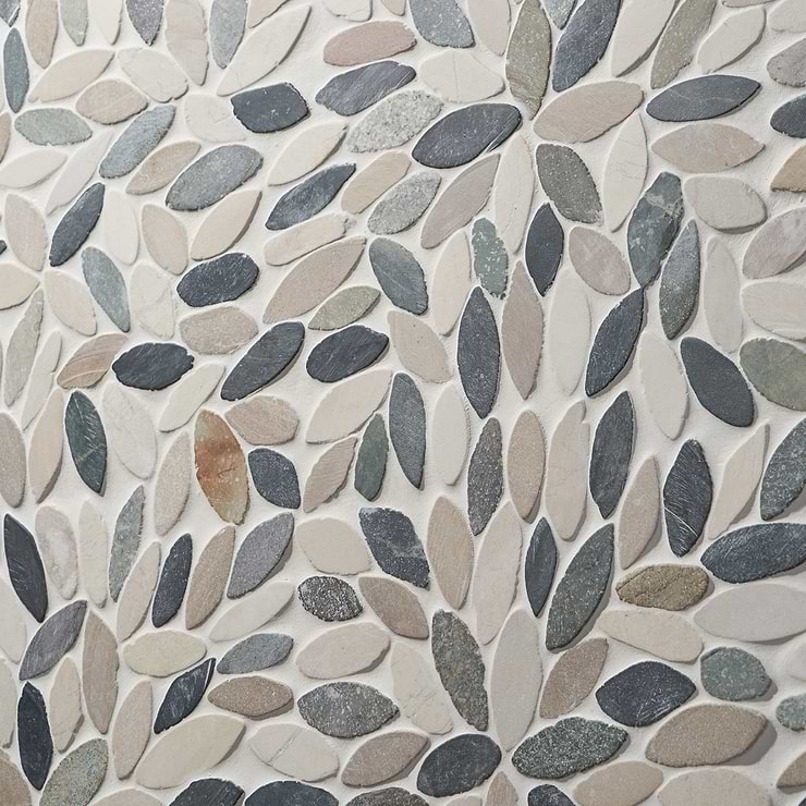 Nature Flower Raja Blend Multicolor Pebble Honed Mosaic Tile