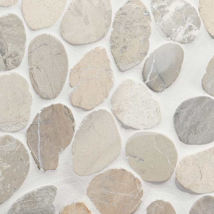 Nature Gray Round Pebble Mosaic