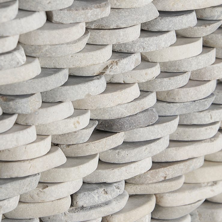 Nature Gray Stacked Pebble Mosaic