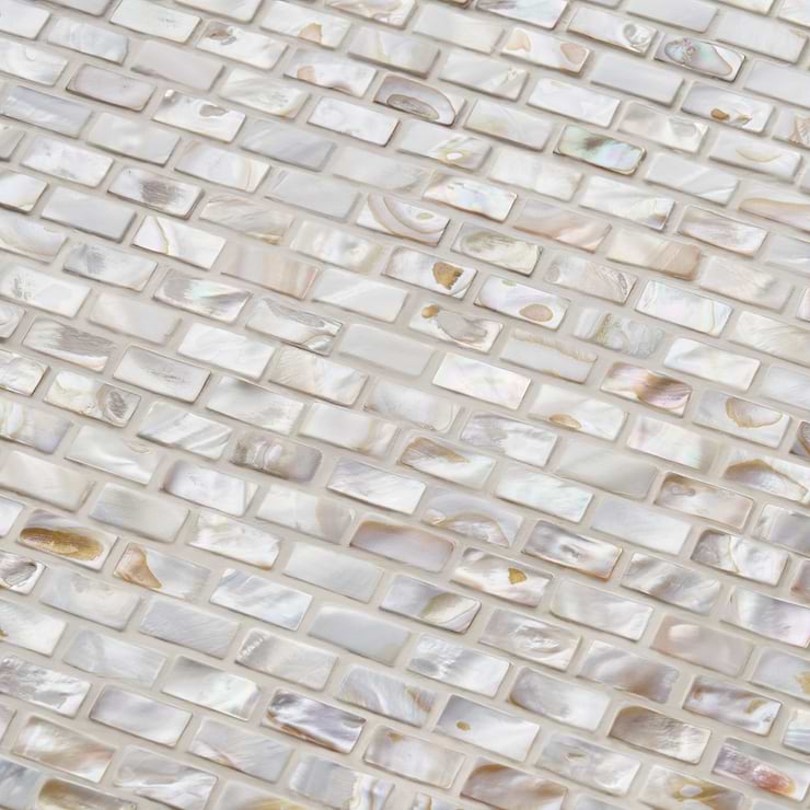 South Seas Pearls 1/2x1 Mini Brick Pattern Polished Mosaic Tile