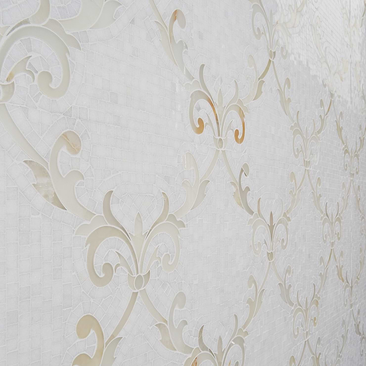 August White Thassos Marble Polished Mosaic Tile