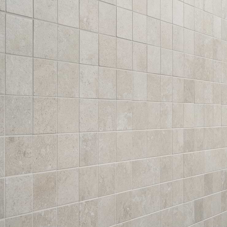 Saint Remy Avorio White 2x2 Limestone Look Matte Mosaic Tile