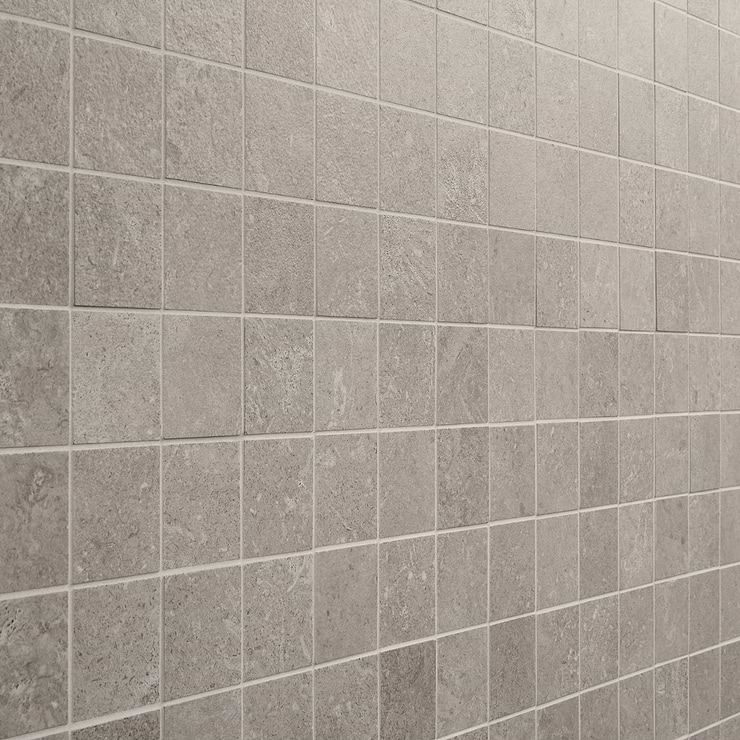 Saint Remy Grigio Gray 2x2 Limestone Look Matte Mosaic Tile