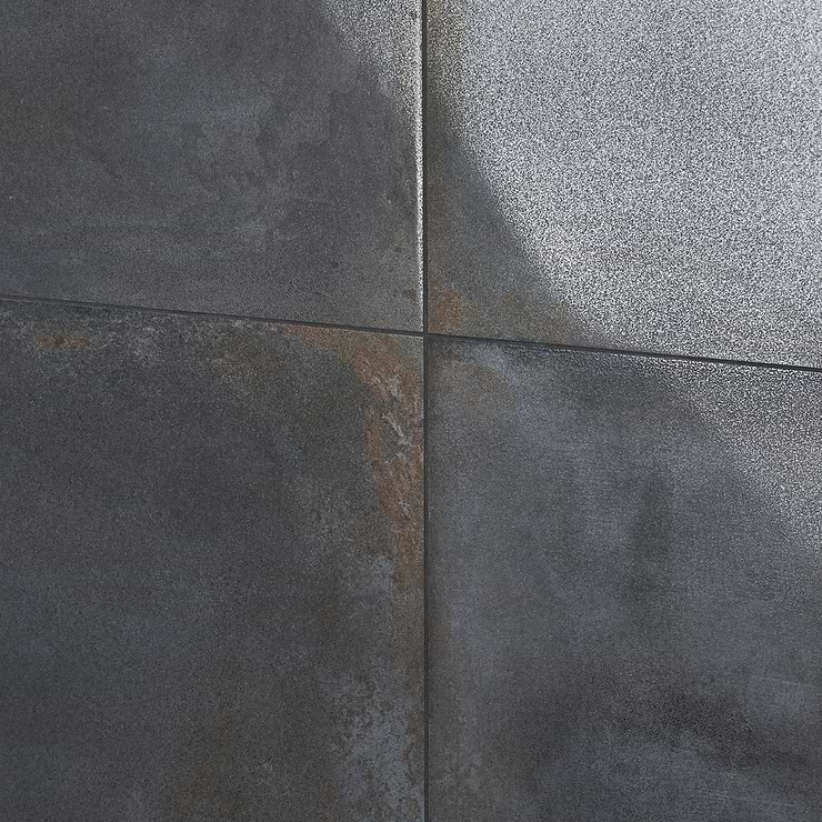 Angela Harris Flatiron Black 24x48 Semi-Polished Porcelain Tile