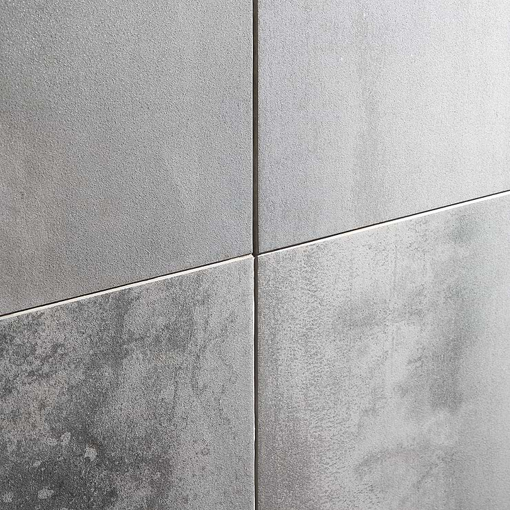 Hewlett Metal Silver 24x24 Matte Porcelain Tile