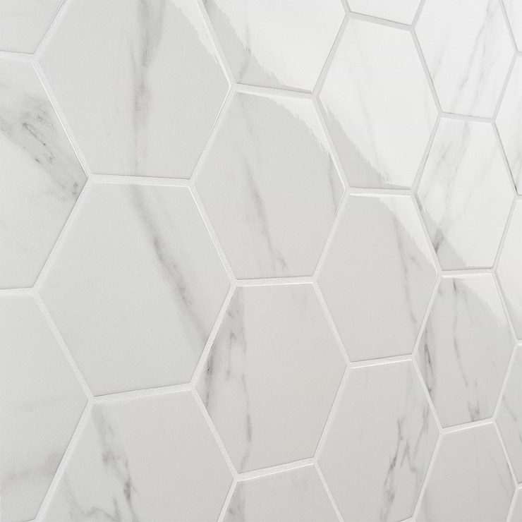 Amalfi Statuario 6” Hexagon Polished Porcelain Tile