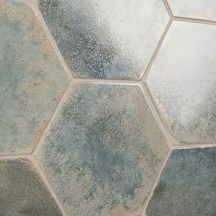Kalay Green 9" Hexagon Polished Porcelain Tile