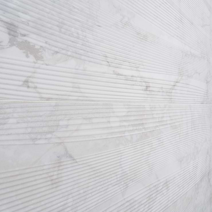 Autograph Vibe Caldia Oro White 24x48 3D Textured Marble Look Matte Porcelain Tile