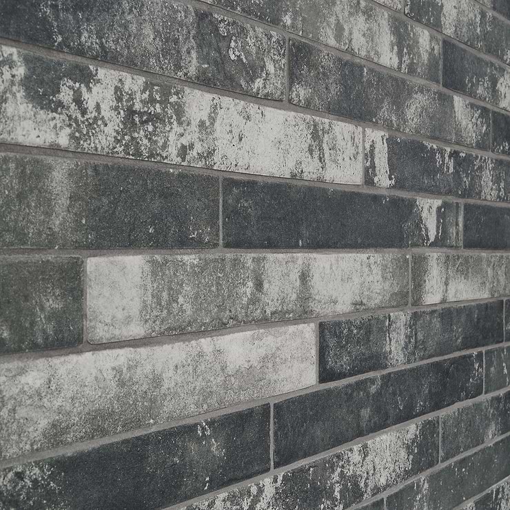 English Brick Dark Gray 2x18 Matte Porcelain Tile