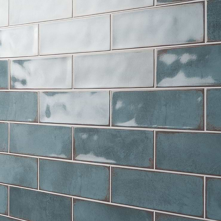 Los Lunas Blue 4x12 Polished Ceramic Subway Wall Tile