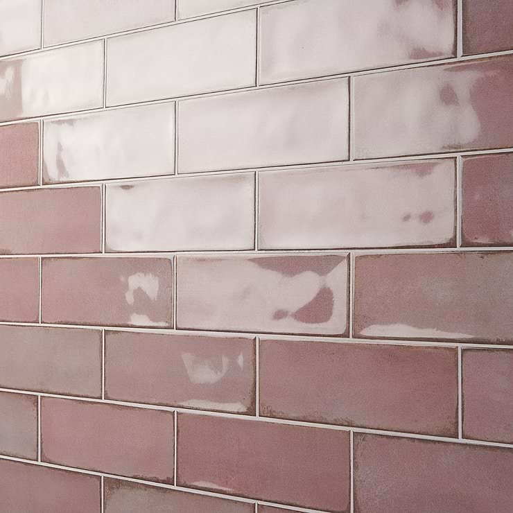 Los Lunas Rose Pink 4x12 Polished Ceramic Tile