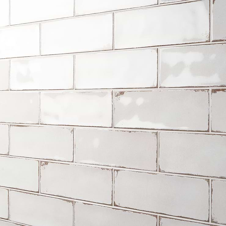 Los Lunas White 4x12 Polished Ceramic Subway Wall Tile