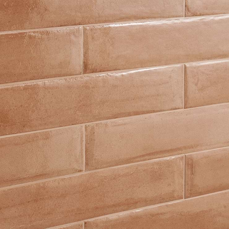 Paint Terracotta Brown 3x16 Glossy Porcelain Subway Tile