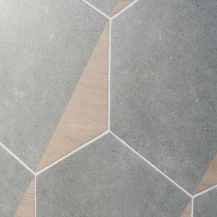 Pergola Wood Gray 12.5" Hexagon Matte Porcelain Tile