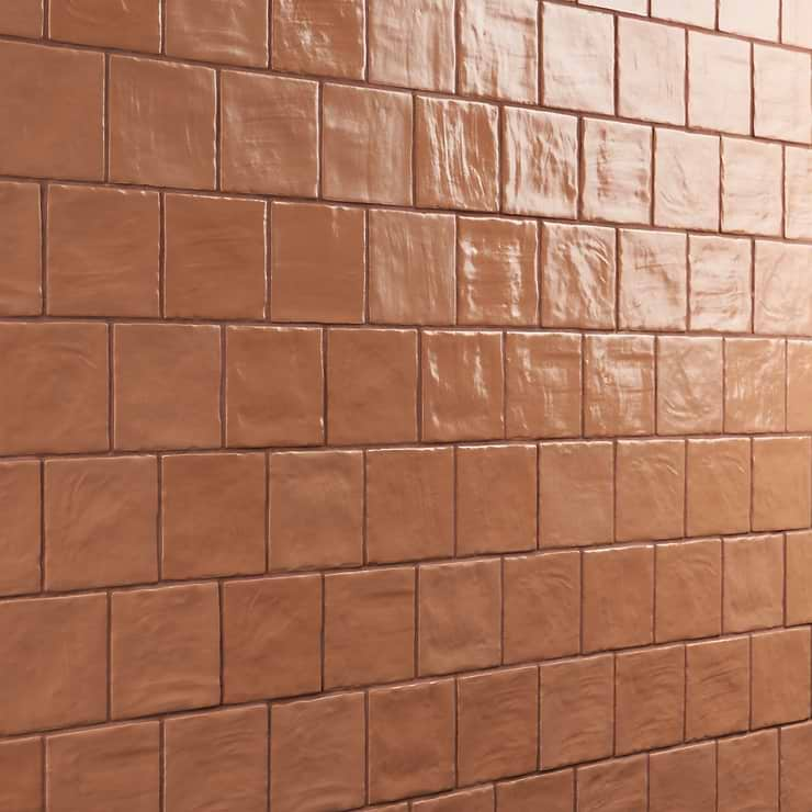 Montauk Terracotta 4x4 Mixed Finish Ceramic Tile